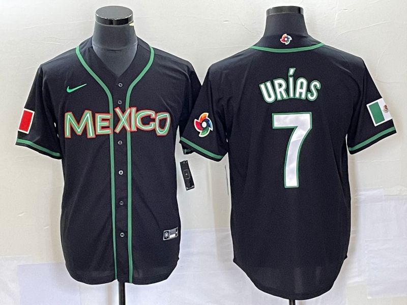 Men 2023 World Cub Mexico #7 Urias Black white Nike MLB Jersey30->more jerseys->MLB Jersey